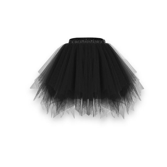 Black High Rise Tulle Tutu Full Mini Skirt NEW - Picture 4 of 4